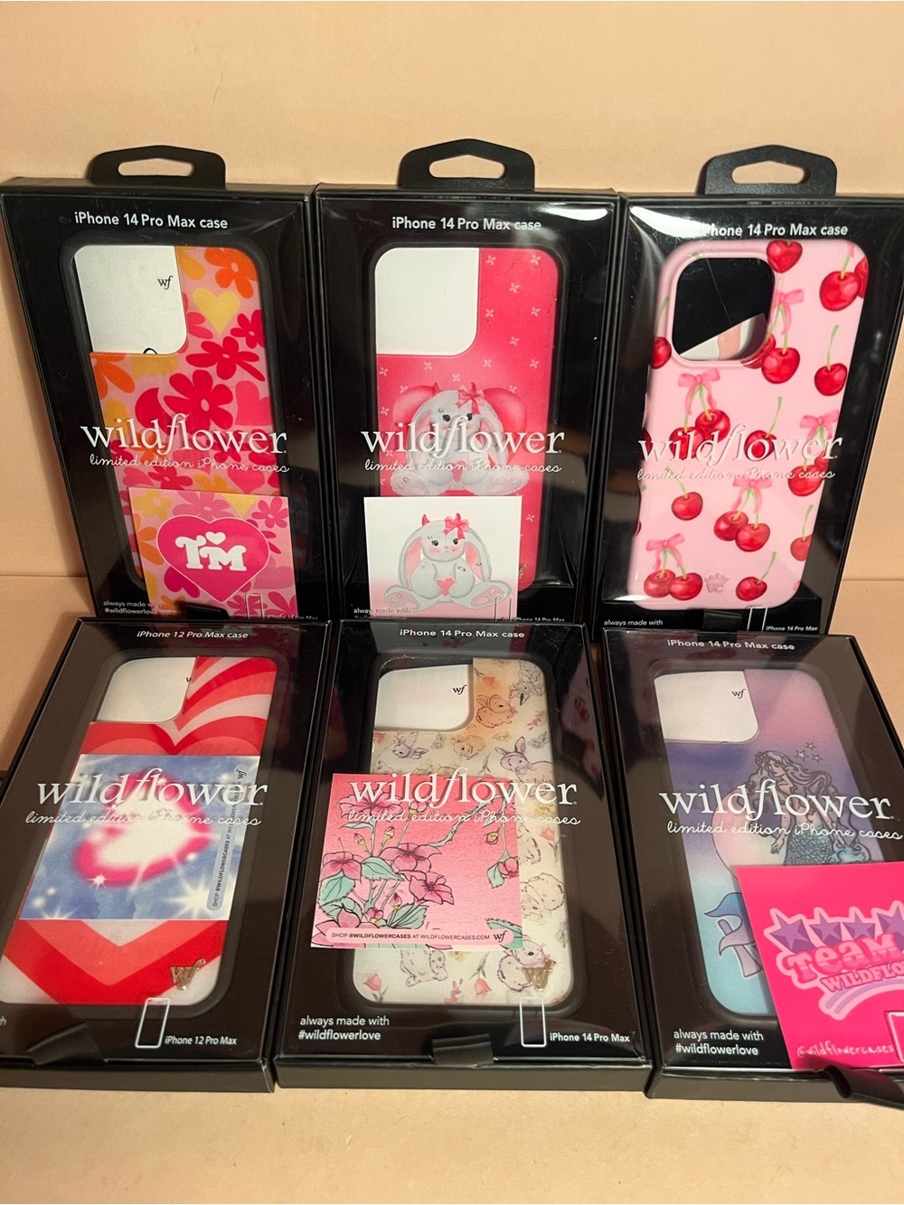 Wildflower Pink Cherry Pattern iPhone 14 Pro Max Case